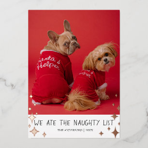 Vœux En Aluminium Nous mangeons la liste vilaine Pet Foil Carte de v