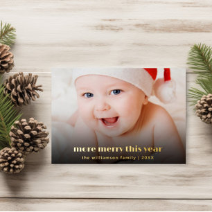 Vœux En Aluminium Nouveau bébé plus joyeux cette année Carte de No
