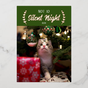 Vœux En Aluminium Pas si Silencieux Night Pet Photo Foil Carte de va