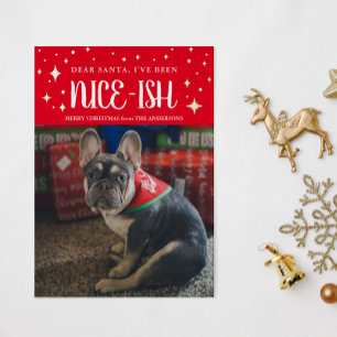 Vœux En Aluminium Père Noël, j'ai été Nice-Ish Pet Foil Carte de vac