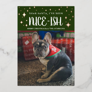 Vœux En Aluminium Père Noël, j'ai été Nice-Ish Pet Foil Carte de vac