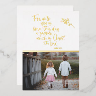 Vœux En Aluminium Photo Christian Gold Foil Carte de Noël