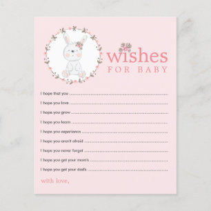 Voeux pour Baby Bunny Baby shower Conseils Cartes