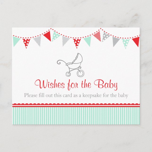 Voeux pour bébé - carte postale baby shower (Devant)