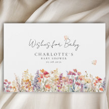 Voeux pour bébé! Livre d'invité fleur sauvage