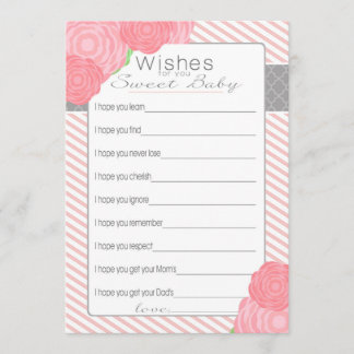 Voeux pour carte Baby shower. Rose
