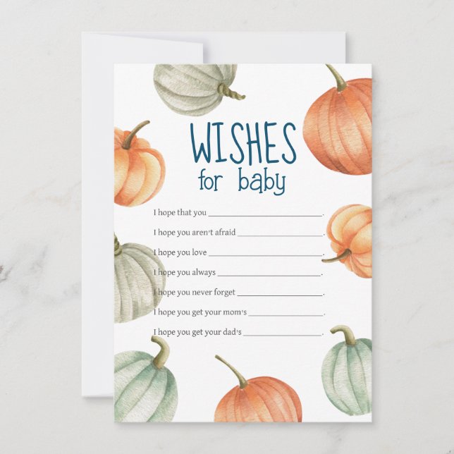 Voeux pour carte bébé, Baby shower de carte de sou (Devant)