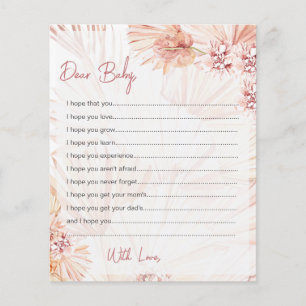 Voeux pour cartes bébé Boho Blush Douche Sprinking