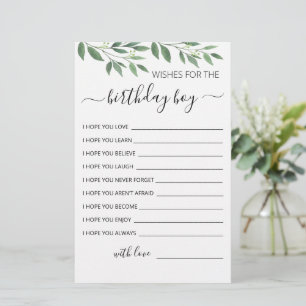 Voeux pour la carte d'anniversaire garçon fête d'a