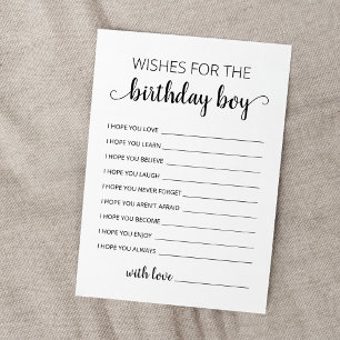 Voeux pour l'Anniversaire garçon Carte de fête d'a