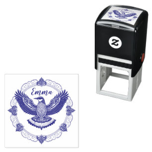 Vogel im Mandala Self-inking Stamp