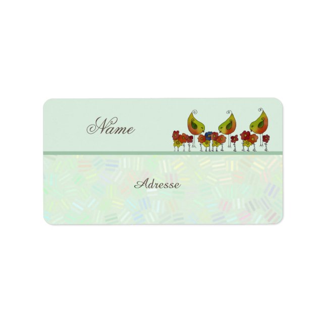 Vogelborte Adressaufkleber Label (Front)