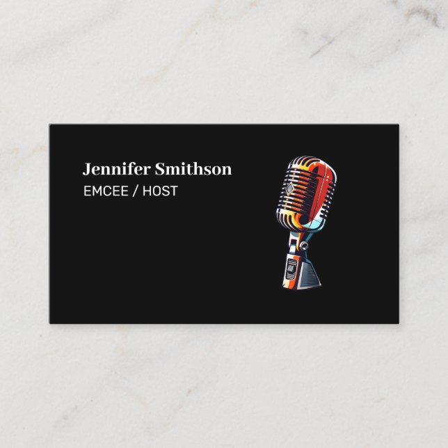Voice Actor, Voice Over, Emcee Host Business Card (Front)