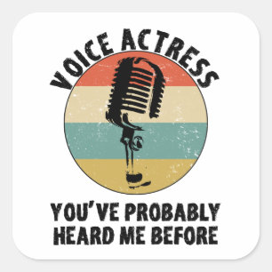 Voice Actress Dubbing Spokeswoman Sync Square Sticker