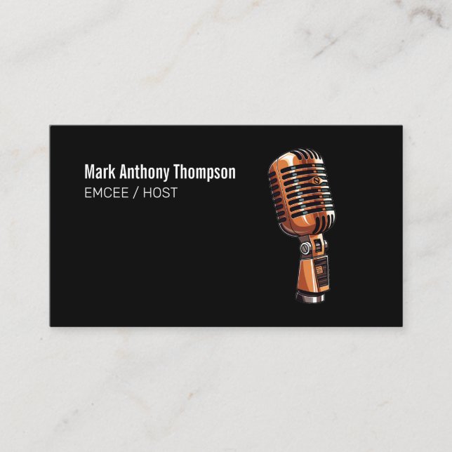 Voice Artist Voiceover Talent Master of Ceremonies Business Card (Front)