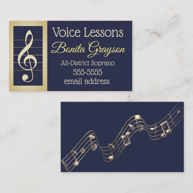 Voice Lessons Business Card (Front/Back)