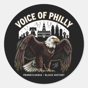 Voice of Philly Bald Eagle Black History Heritage Classic Round Sticker