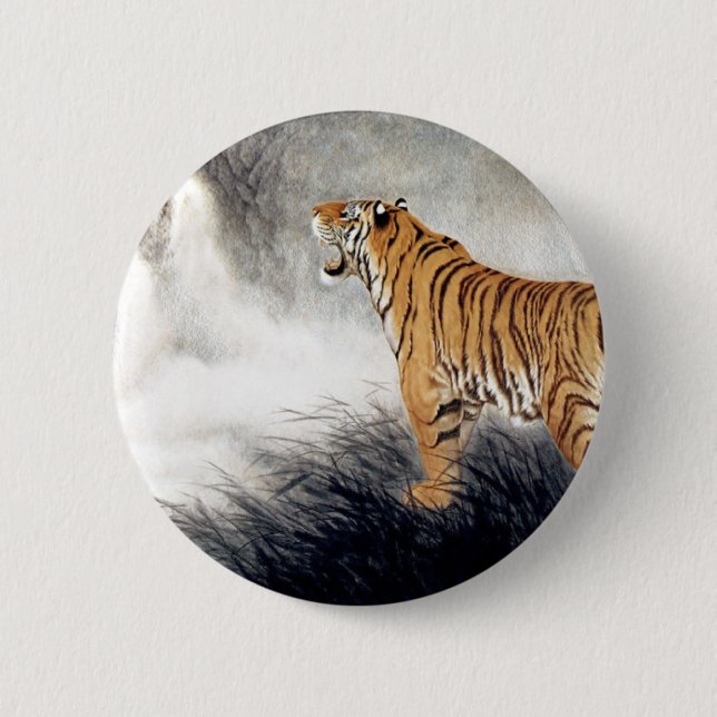 Voice of the Tiger 2 Inch Round Button (Front)