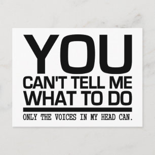 VOICES IN MY HEAD postcard, customize Postcard