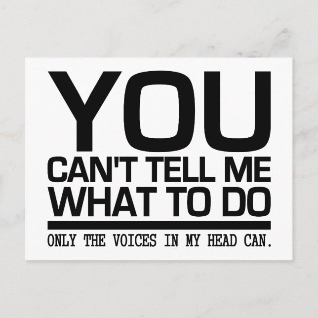 VOICES IN MY HEAD postcard, customize Postcard (Front)