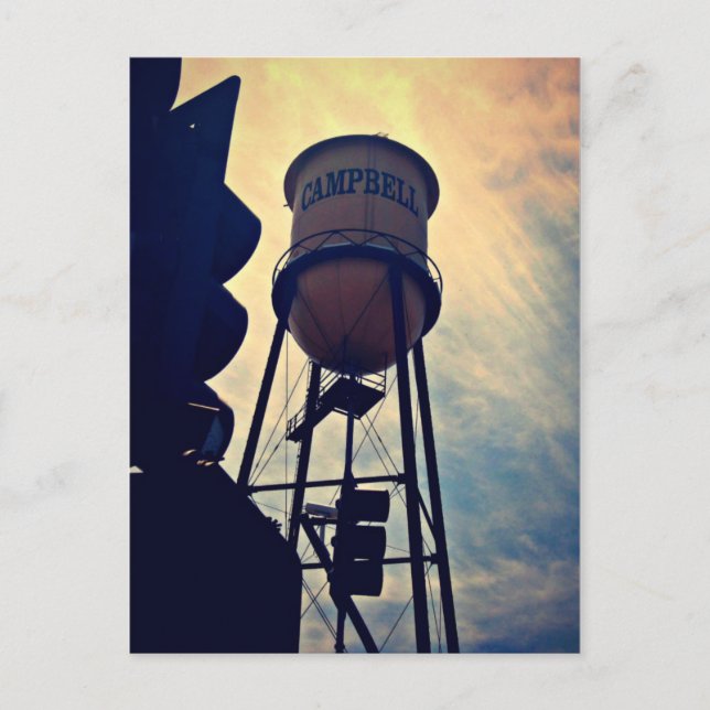 Voici Campbell CA, Campbell Water Tower Carte post (Devant)