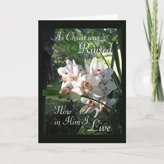 Voici comment Orchidée carte de baptême adulte (Devant)