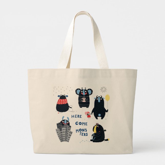 VOICI DES MONSTRES SAC FOURRE-TOUT PERSONNALISÉ (Dos)