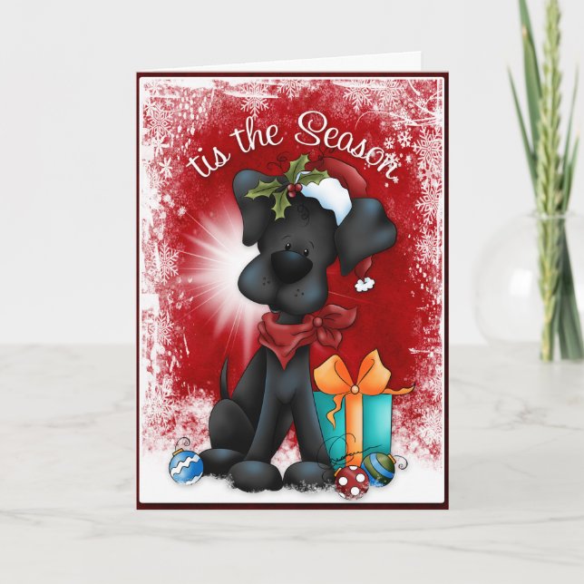 Voici la carte de Noël Black Lab de la saison (Devant)