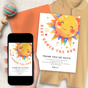 Voici Le Carte de remerciements Baby shower Fils