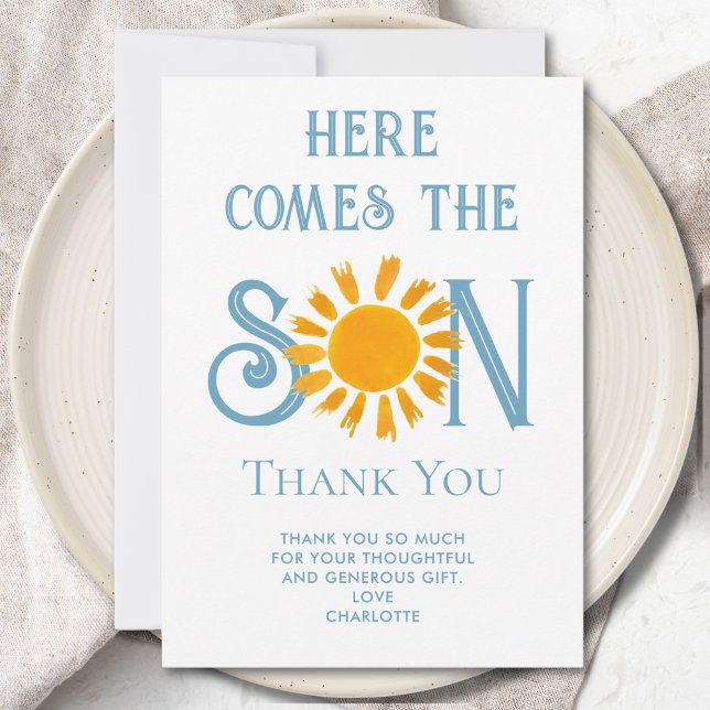Voici Le Carte de remerciements Baby shower Fils (Créateur téléchargé)