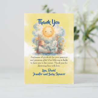 Voici le Carte de remerciements du Baby shower Son