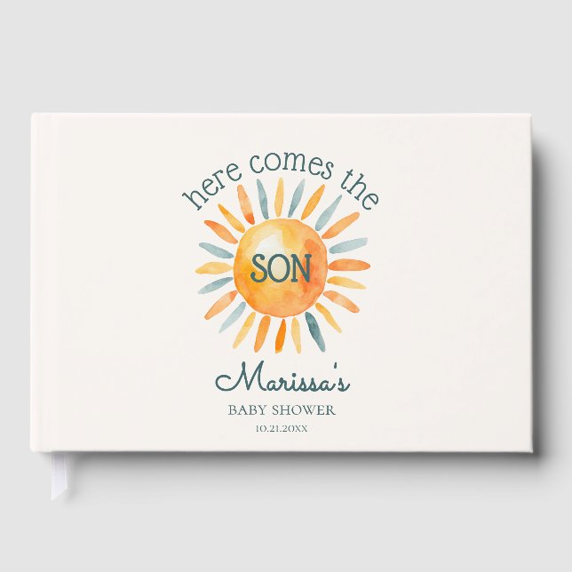 Voici le livre d'invité du Fils Baby Boy Shower (Recto)