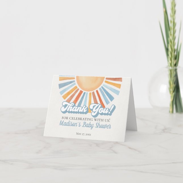 Voici le Son Sunshine Douche Carte de remerciement (Devant)