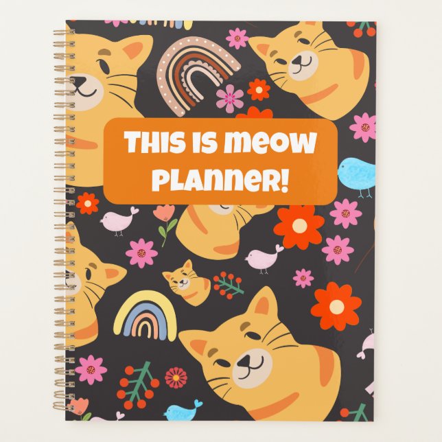 "Voici Meow Planner ! Cadeau Amoureux des chats mi (Devant)