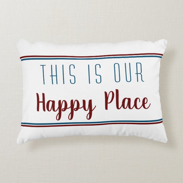 Voici notre heureux Coussin d'Accent Rouge Bleu (Devant)
