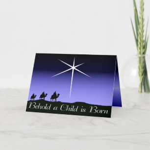 Voici un enfant né carte de Noël