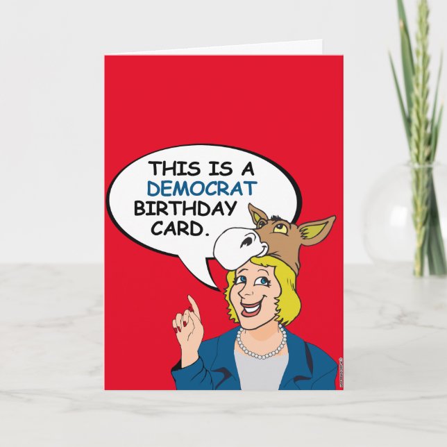 Voici une carte d'anniversaire démocrate (Devant)