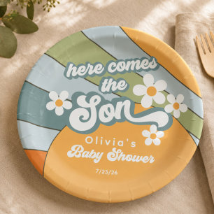 Voici venir le fils assiette en papier