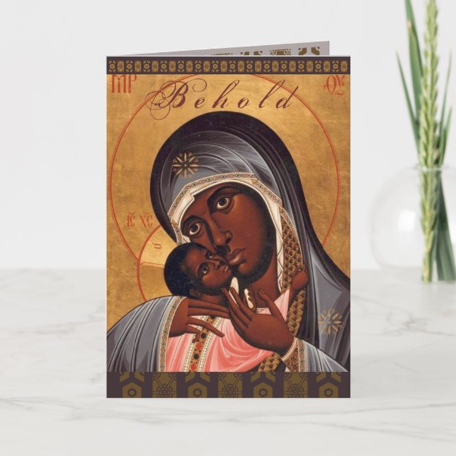 VOICI Vierge noire et carte de Noël enfant (Devant)