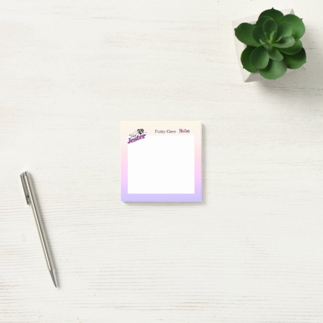 Void Jester Club – Smiling Chaos Jester Post-it Notes (Office)