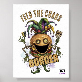 Void Jester Friend Burger white Poster