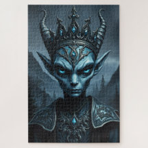 Void King Fantasy Puzzle Dark Elven Ruler Portrait