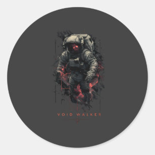 Void Walker Astronaut Heavy Metal Classic Round Sticker