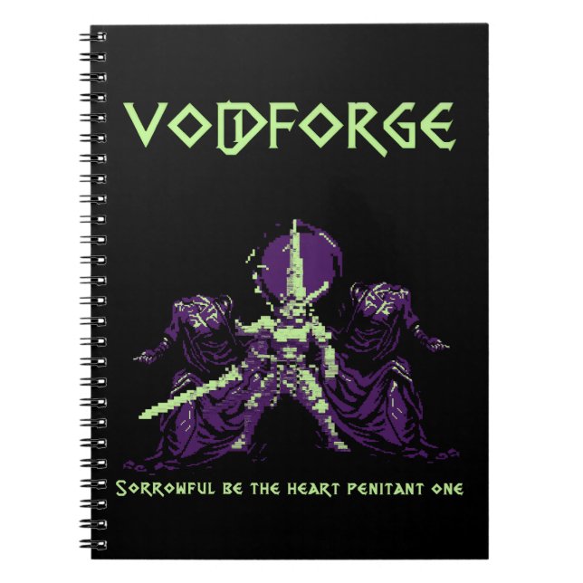 Voidforge "Penitent One" Dark Fantasy Pixel Art Notebook (Front)