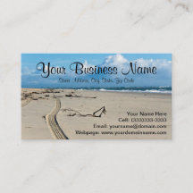 Voies sur les cartes de visite de plage