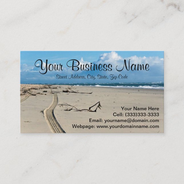 Voies sur les cartes de visite de plage (Devant)