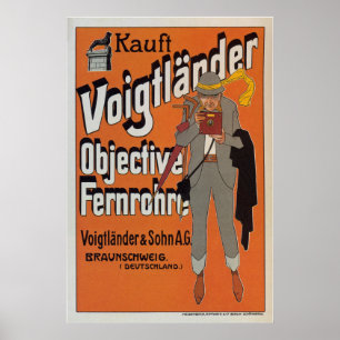 Voigtlander Objective Fernrohre ~Vintage Camera Ad Poster