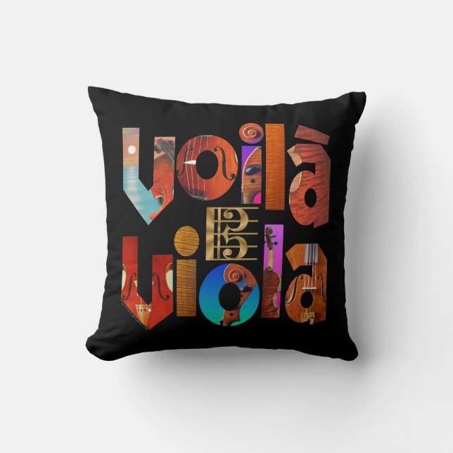 Voilà Viola! Throw Pillow (Front)
