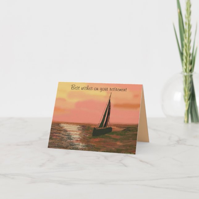 Voile à la carte de retraite du coucher du soleil (Devant)