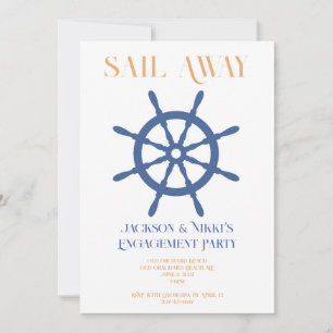 Voile Away Nautical Beach Fiançailles Invitation